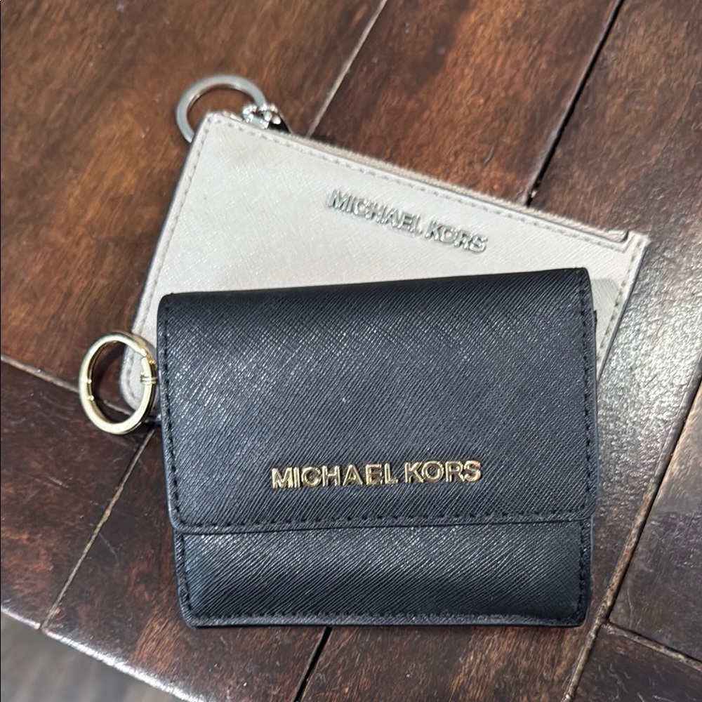 Michael Kors Black and Silver Card Wallets